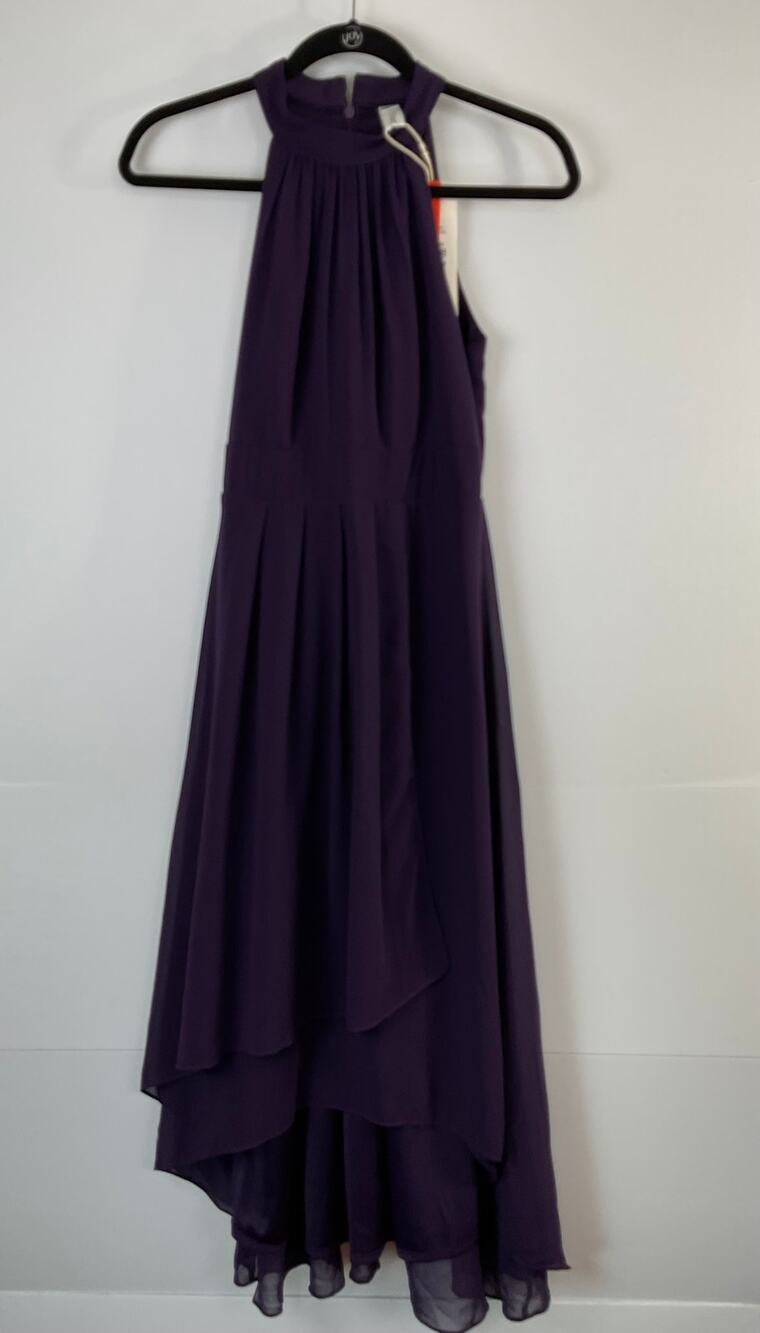 Ever-Pretty Purple Halter High Low Chiffon Dress Size 4 NWT
